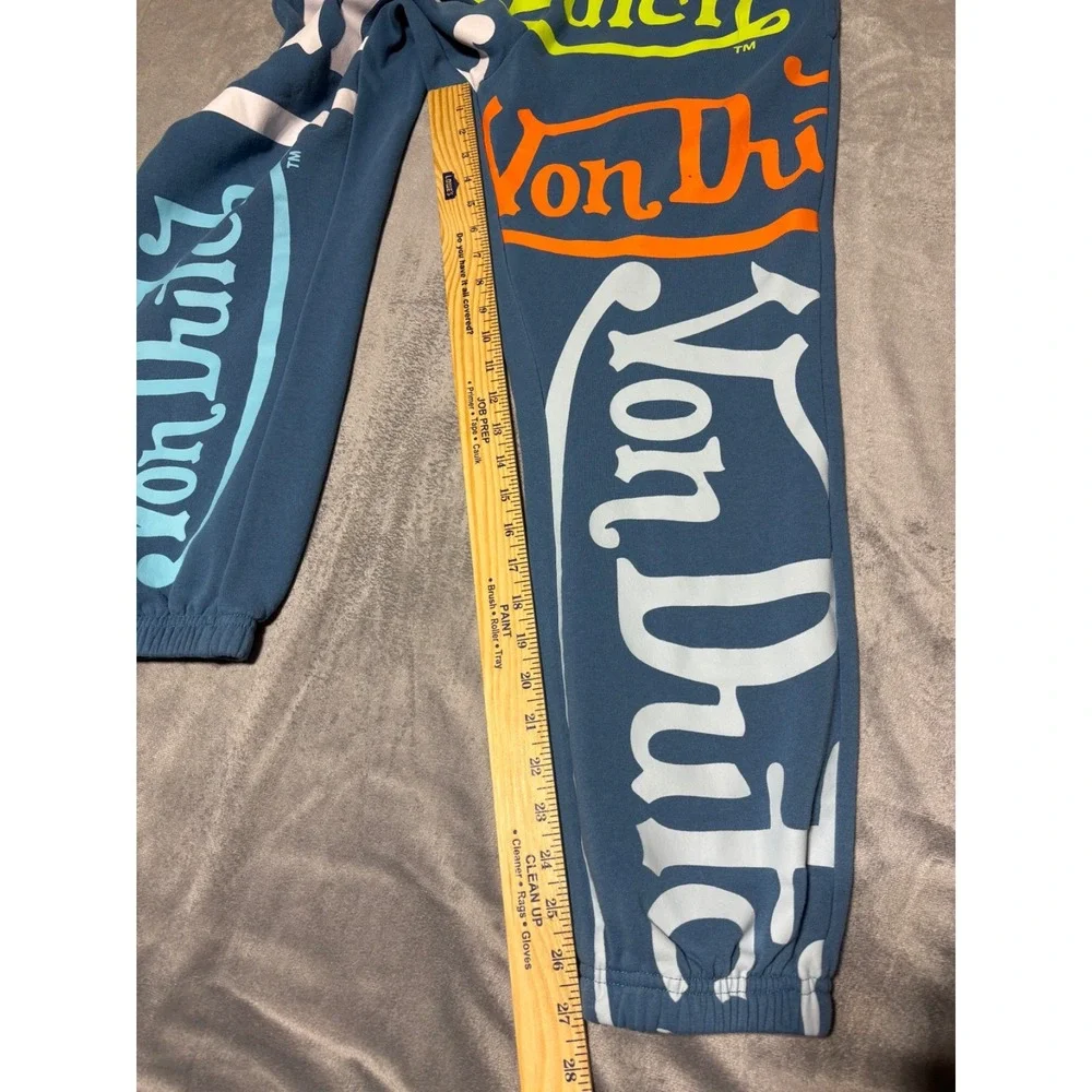 Von Dutch Mens XL Blue All Over Print Jogger Sweatpants - Picture 6 of 8